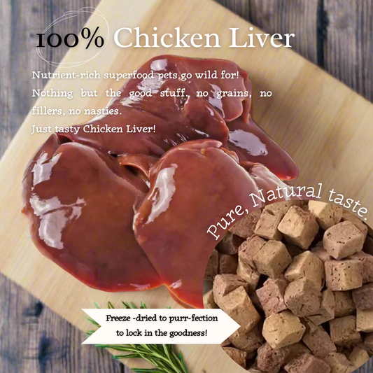 "Liver Rush" 100% Freeze-Dried Chicken Liver- 50g Pouch - Tail Tips