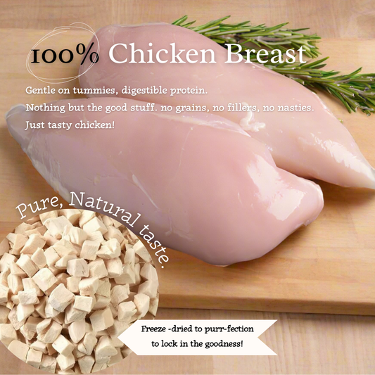 "Cluck & Crunch" 100% Freeze-Dried Chicken- 50g Pouch - Tail Tips