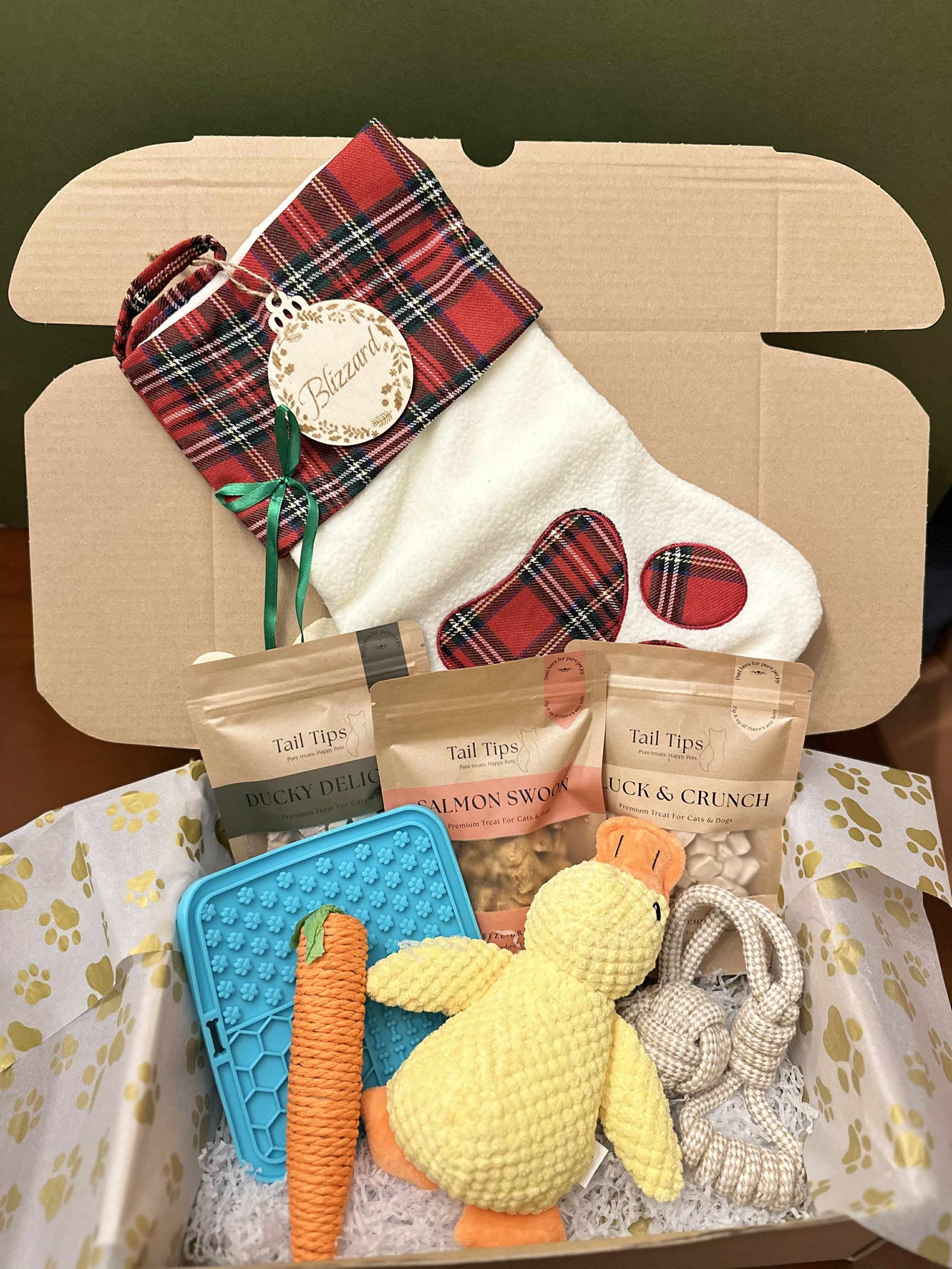 Personalised Pet Christmas Sock Gift Set for Cats & Dogs | Pet Name Engraving | Tail Tips UK - Tail Tips