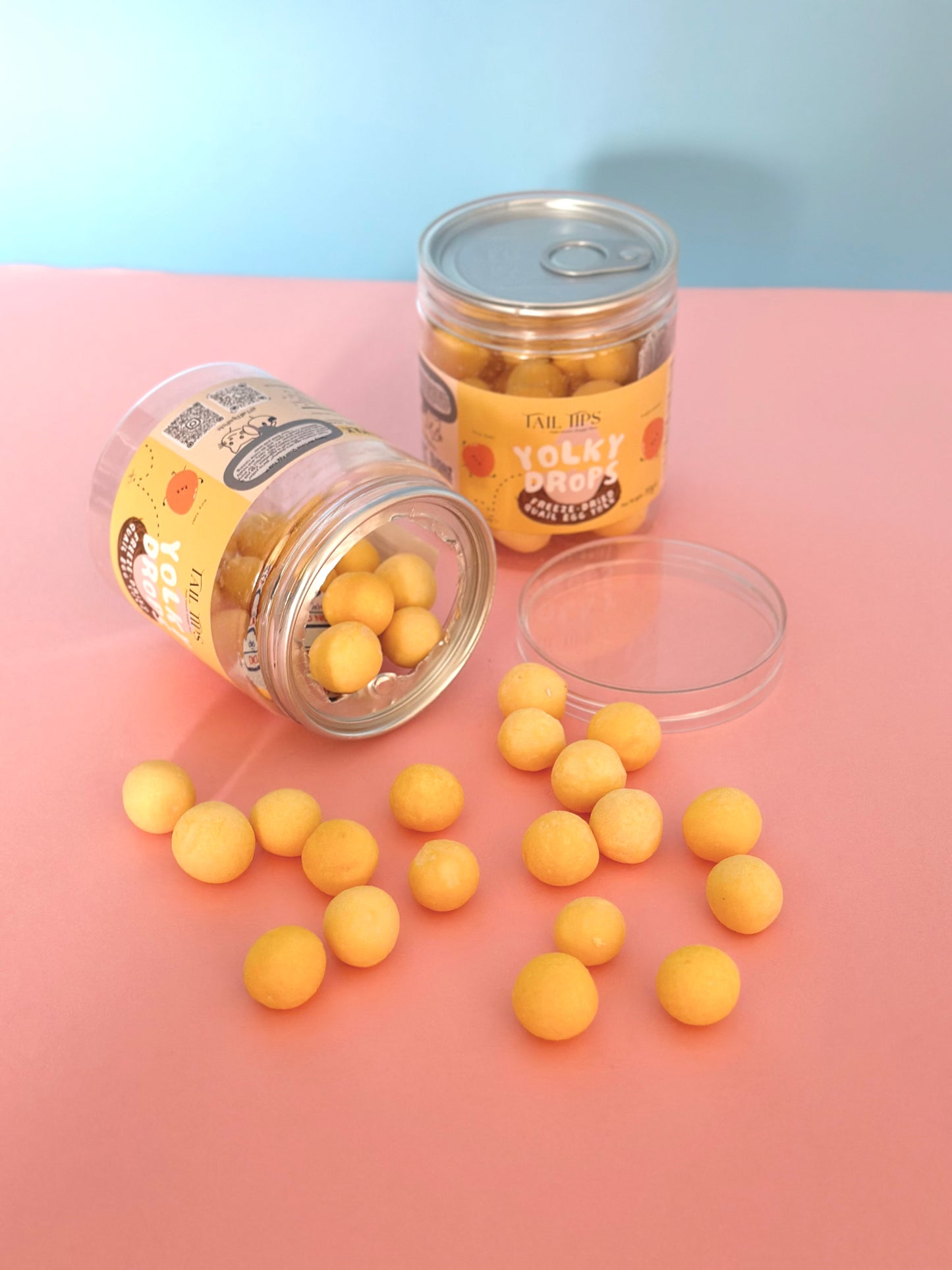 Yolky Drops - 100% Freeze-Dried Quail Egg Yolk Treats | Pure Protein | Tail Tips UK | 70g jar - Tail Tips