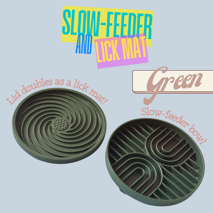 Slow & Steady - 2-in-1 Slow Feeder Bowl & Lick Mat | Calmer Mealtimes | Tail Tips UK - Tail Tips