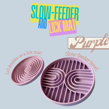 Slow & Steady - 2-in-1 Slow Feeder Bowl & Lick Mat | Calmer Mealtimes | Tail Tips UK - Tail Tips