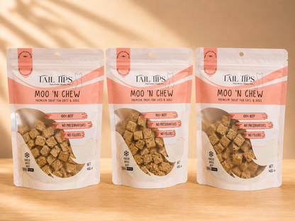 Moo N' Chew - 100% Freeze-Dried Beef Treats | Pure & Natural | Tail Tips UK | 40g pack - Tail Tips