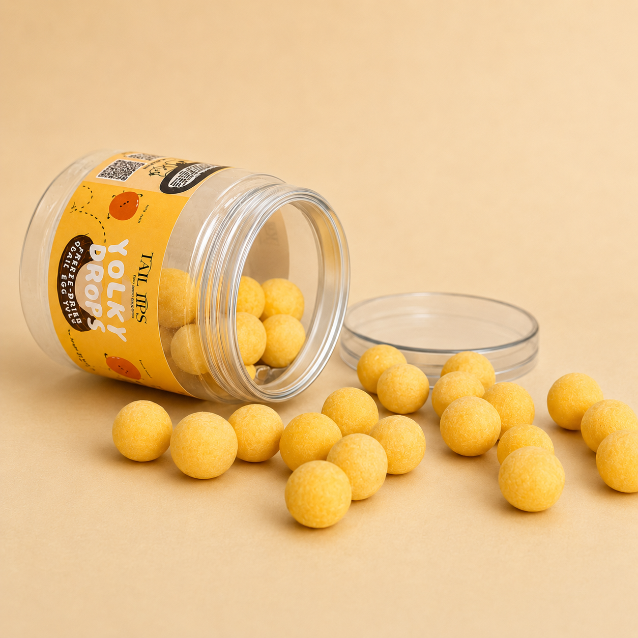 Tail Tips UK Yolky Drops - 100% Freeze-Dried Quail Egg Yolk Treats Gourmet Meal Enhancement for Pets - Tail Tips