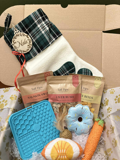 Personalised Pet Christmas Sock Gift Set for Cats & Dogs | Pet Name Engraving | Tail Tips UK - Tail Tips