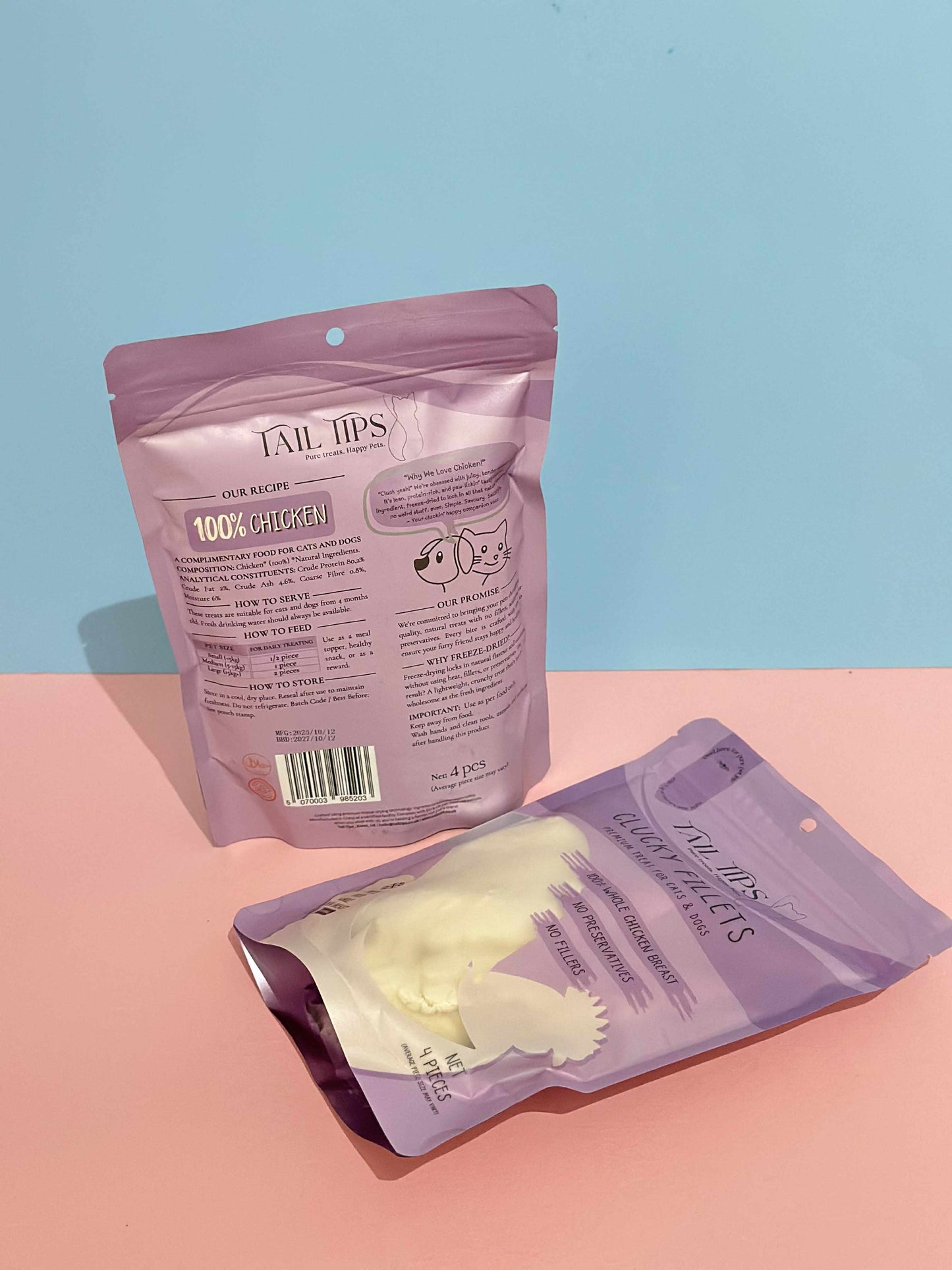 Clucky Filets - 100% Freeze-Dried Chicken Breast Treats | Pure & Natural | Tail Tips UK