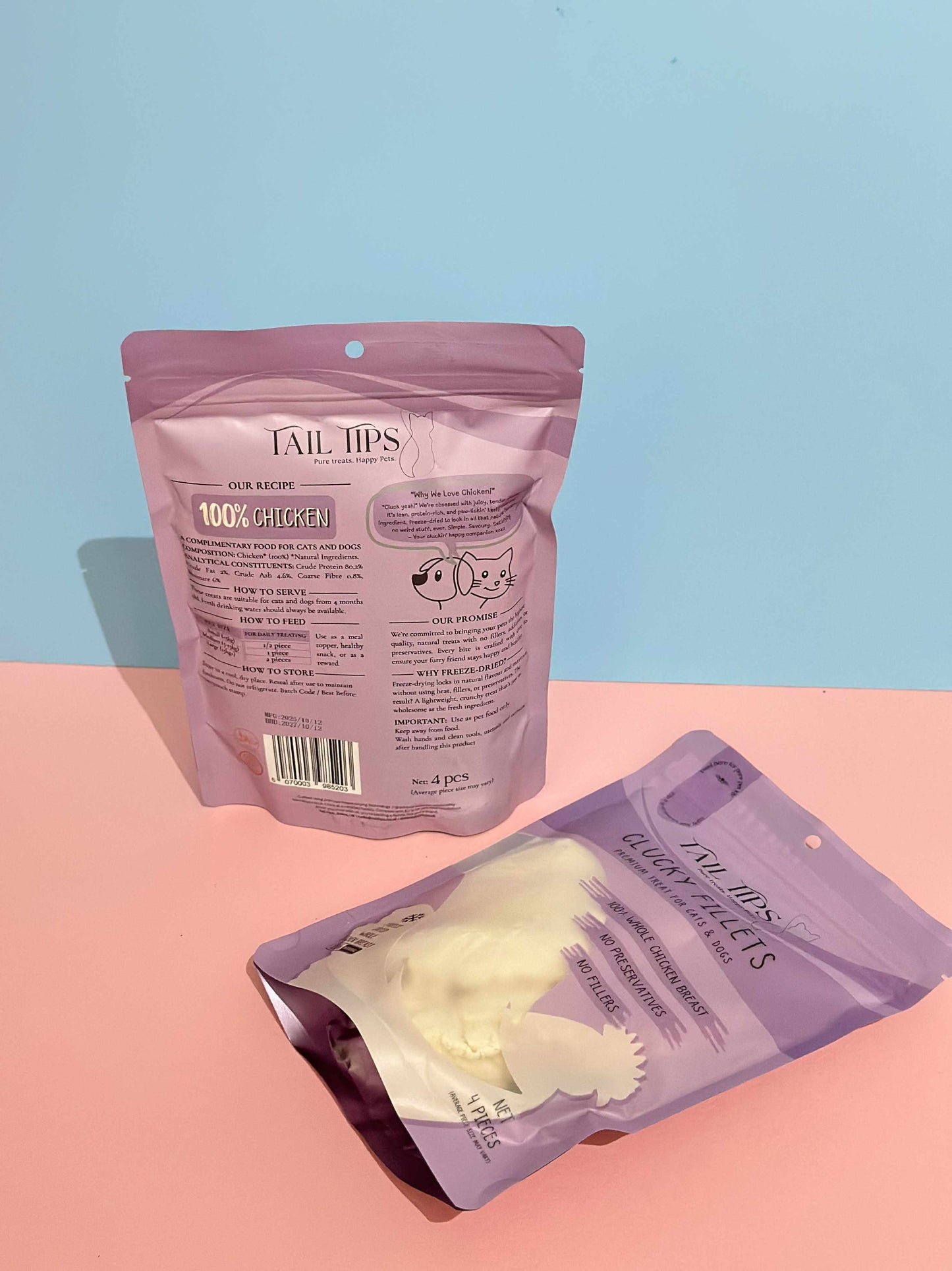 Clucky Filets - 100% Freeze-Dried Chicken Breast Treats | Pure & Natural | Tail Tips UK