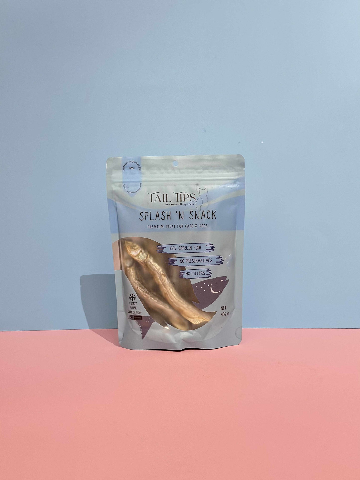Splash N' Snack - 100% Freeze-Dried Capelin Treats | Pure & Natural | Tail Tips UK