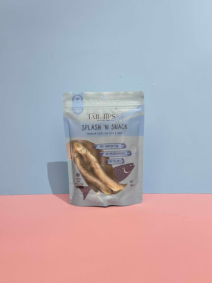 Splash N' Snack - 100% Freeze-Dried Capelin Treats | Pure & Natural | Tail Tips UK