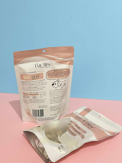 Moo N' Chew - 100% Freeze-Dried Beef Treats | Pure & Natural | Tail Tips UK