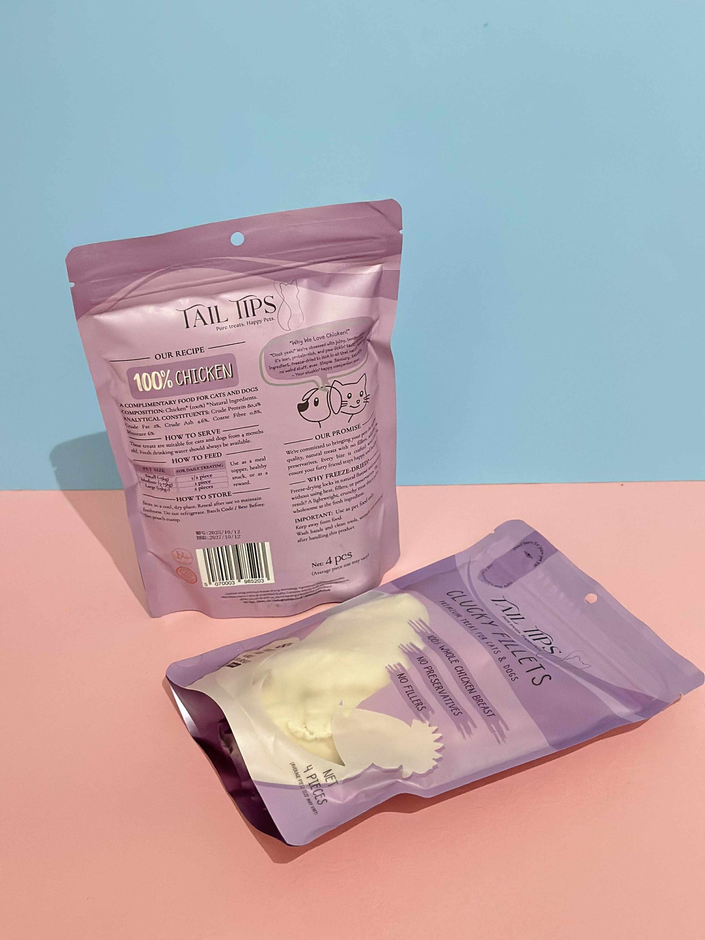 Clucky Filets - 100% Freeze-Dried Chicken Breast Treats | Pure & Natural | Tail Tips UK