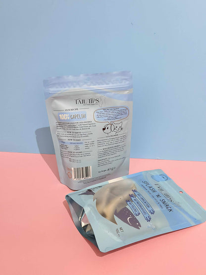 Splash N' Snack - 100% Freeze-Dried Capelin Treats | Pure & Natural | Tail Tips UK