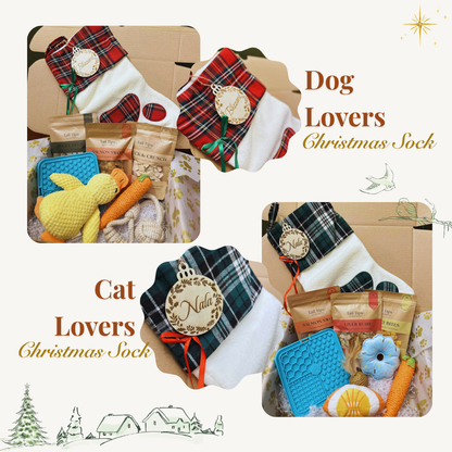 Personalised Pet Christmas Sock Gift Set for Cats & Dogs | Pet Name Engraving | Tail Tips UK - Tail Tips